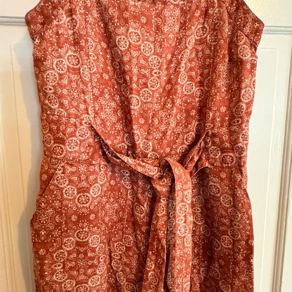 Fat Face Terracotta 100% Soft Linen Jumpsuit, Size 8R, Excellent Used Condition! - Picture 2 of 10